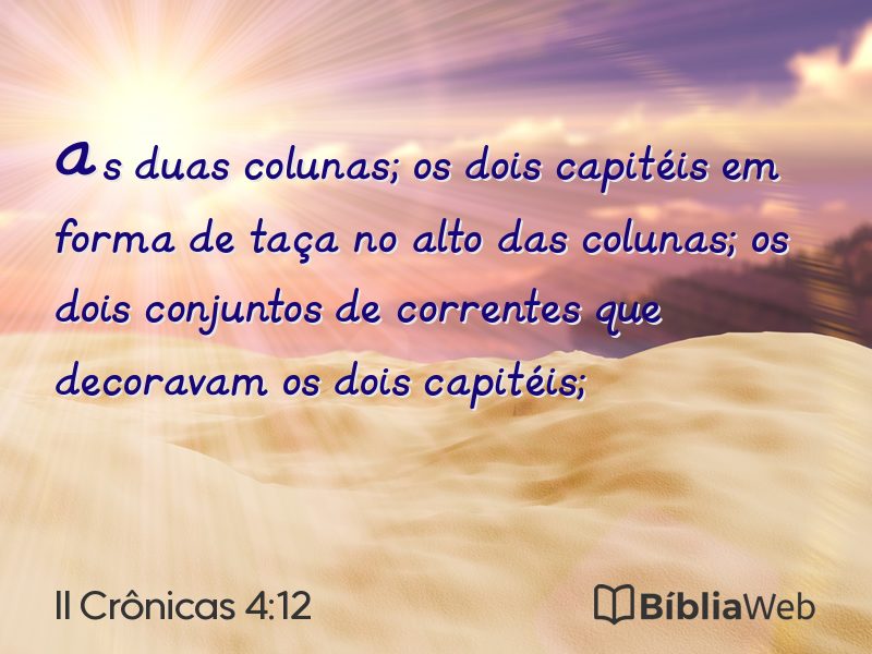 II Crônicas 4:12 em imagem para compartilhar