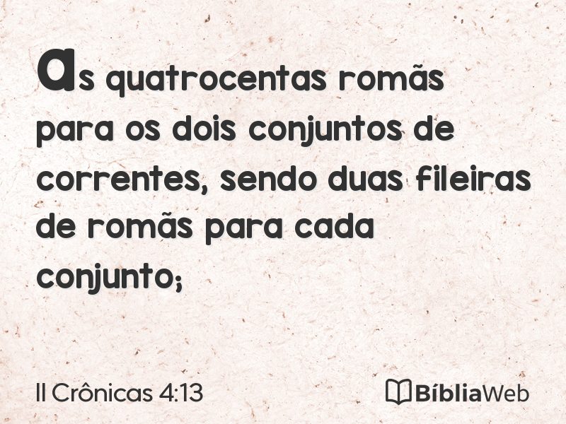 II Crônicas 4:13 em imagem para compartilhar