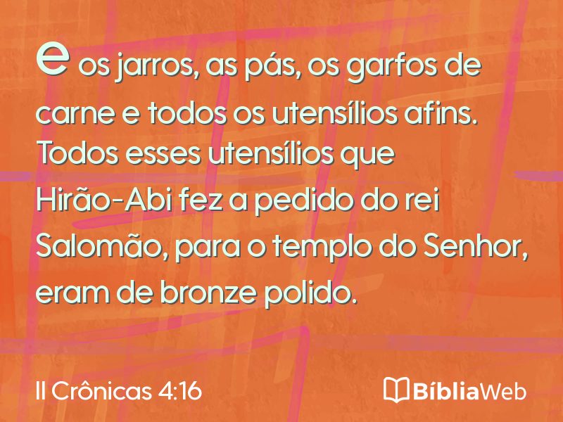 II Crônicas 4:16 em imagem para compartilhar