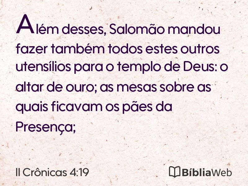 II Crônicas 4:19 em imagem para compartilhar