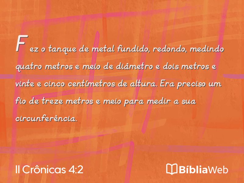 II Crônicas 4:2 em imagem para compartilhar