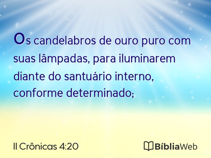 II Crônicas 4:20 em imagem para compartilhar