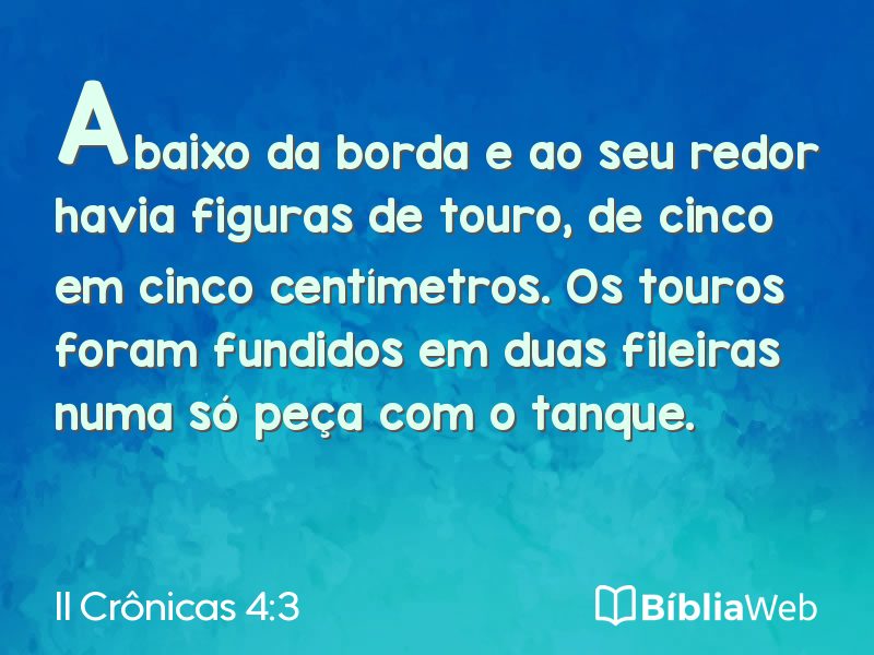 II Crônicas 4:3 em imagem para compartilhar