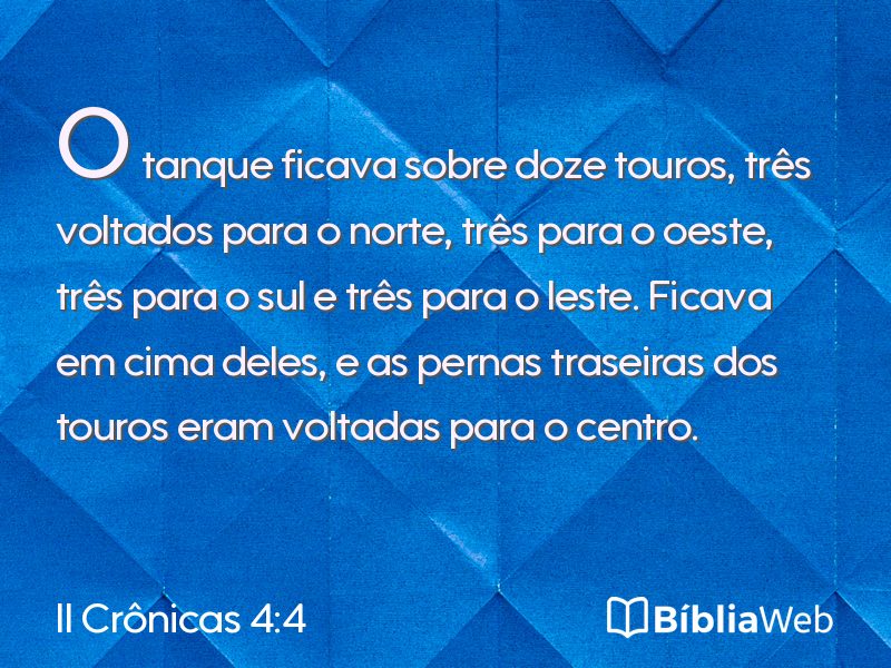 II Crônicas 4:4 em imagem para compartilhar
