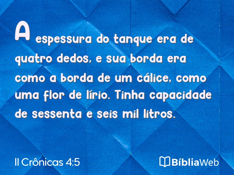 II Crônicas 4:5 em imagem para compartilhar