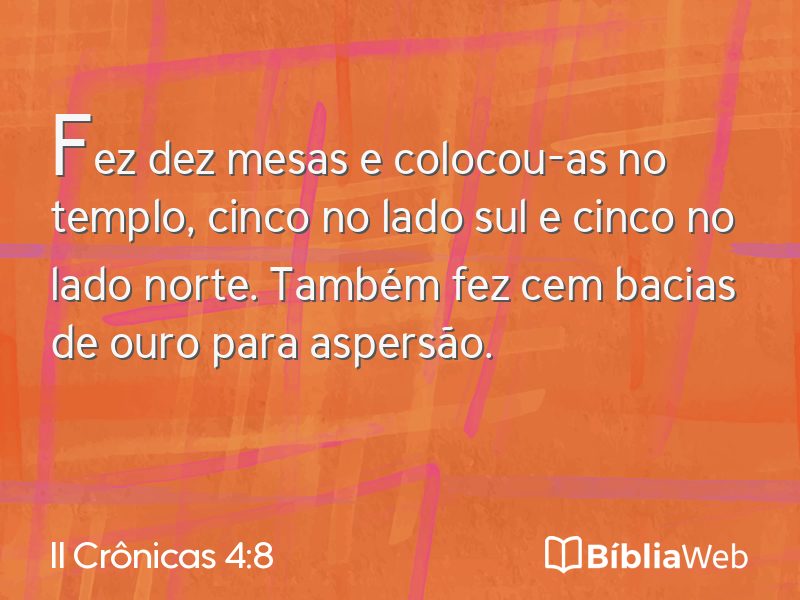 II Crônicas 4:8 em imagem para compartilhar
