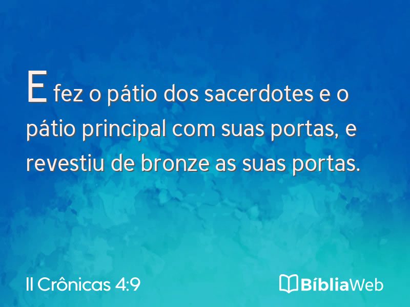II Crônicas 4:9 em imagem para compartilhar