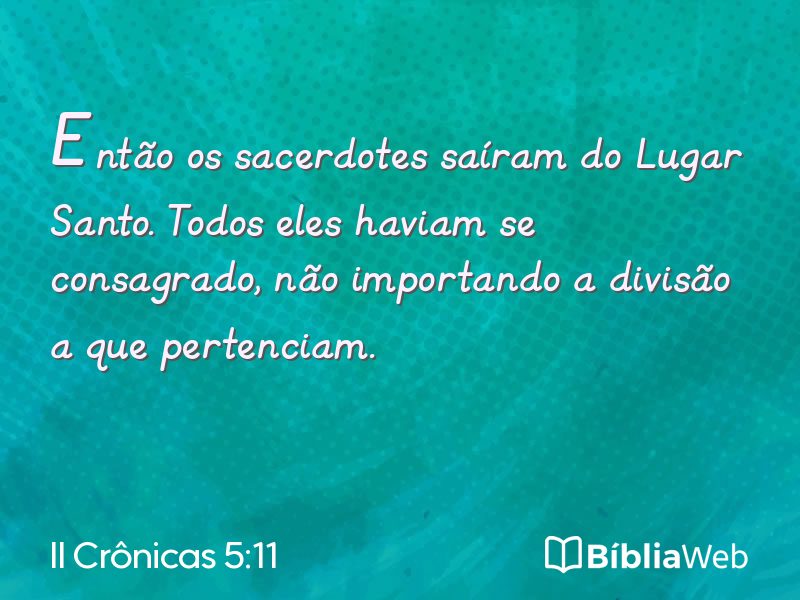 II Crônicas 5:11 em imagem para compartilhar