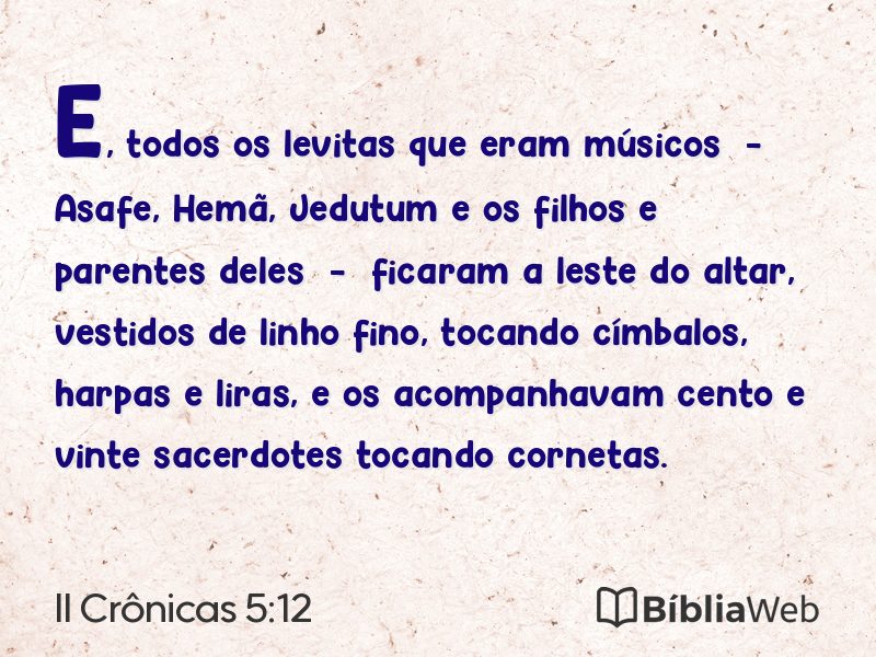 II Crônicas 5:12 em imagem para compartilhar