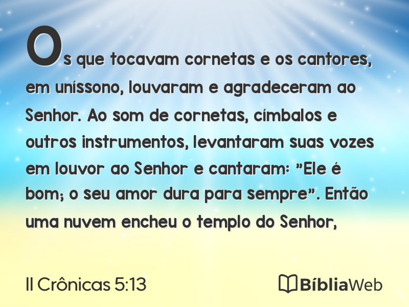 II Crônicas 5:13 em imagem para compartilhar