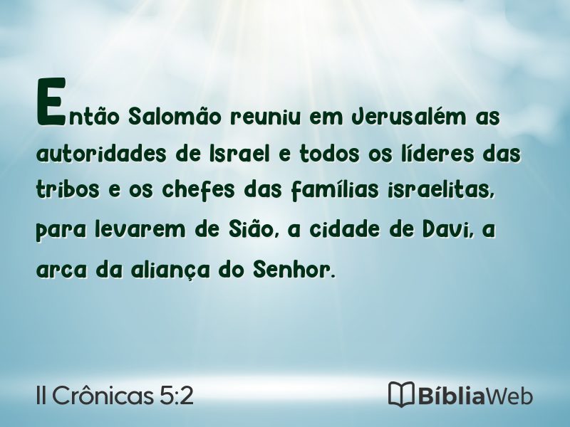 II Crônicas 5:2 em imagem para compartilhar