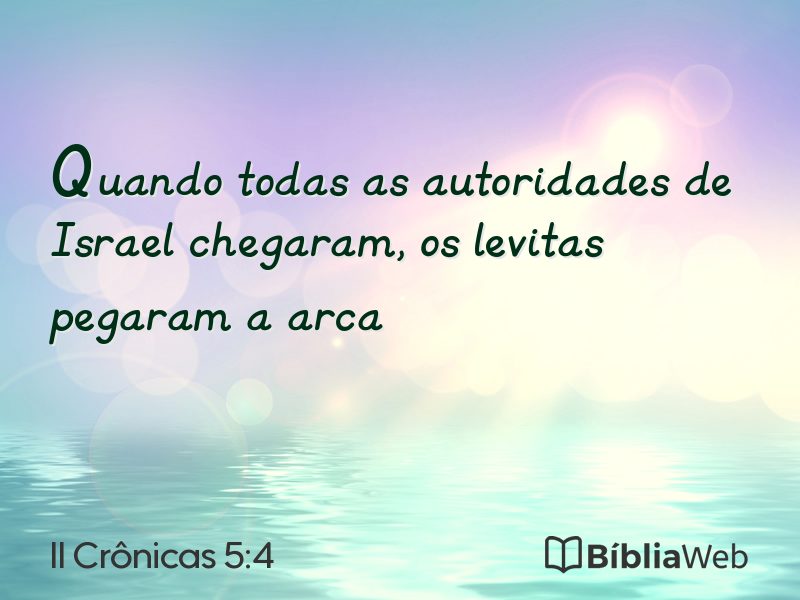 II Crônicas 5:4 em imagem para compartilhar