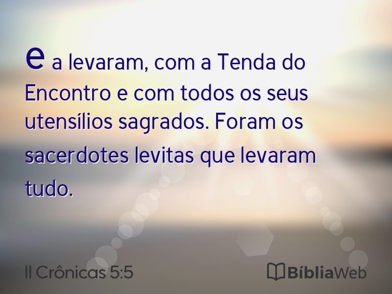 II Crônicas 5:5 em imagem para compartilhar