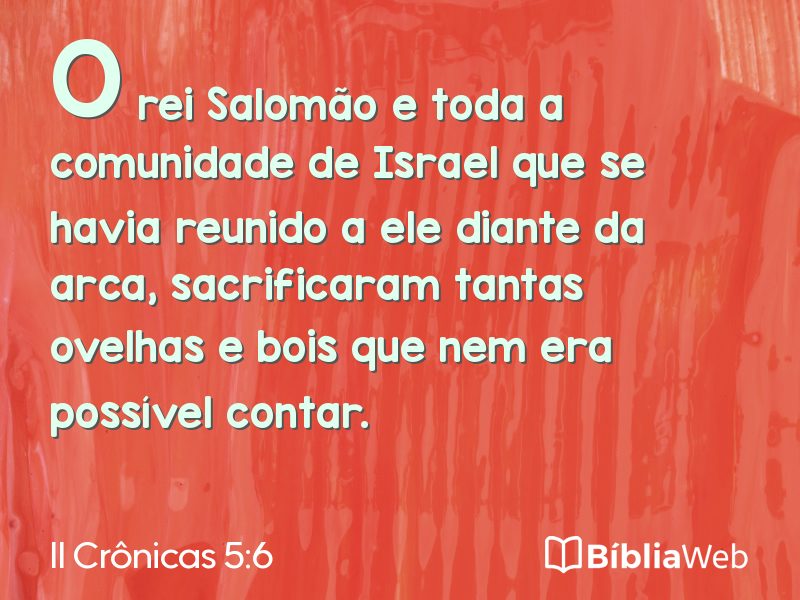 II Crônicas 5:6 em imagem para compartilhar