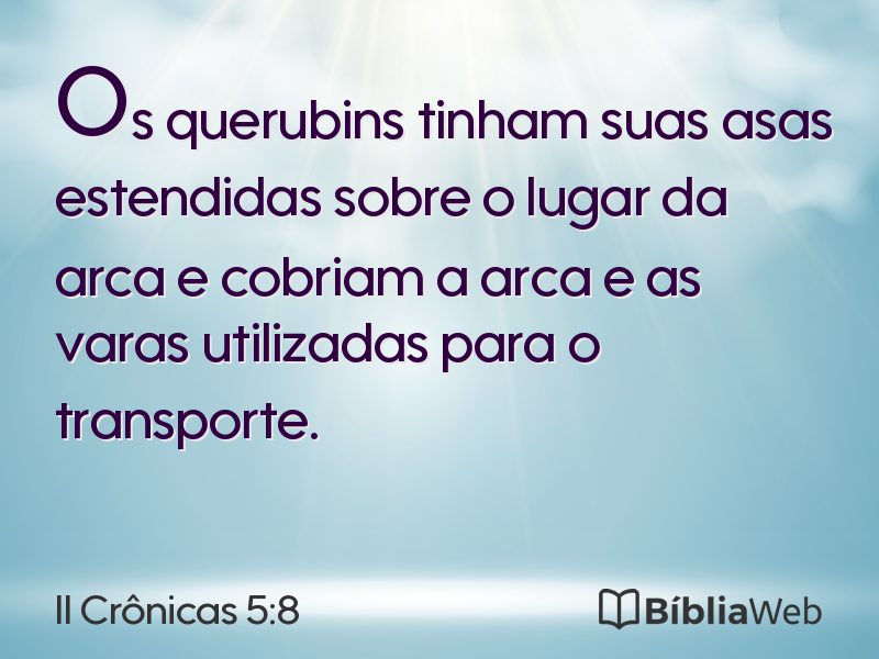 II Crônicas 5:8 em imagem para compartilhar