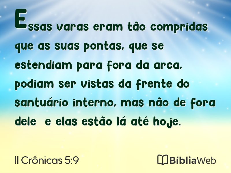 II Crônicas 5:9 em imagem para compartilhar