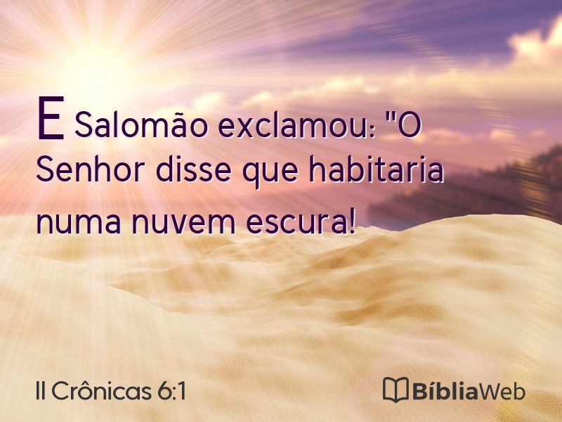 II Crônicas 6:1 em imagem para compartilhar