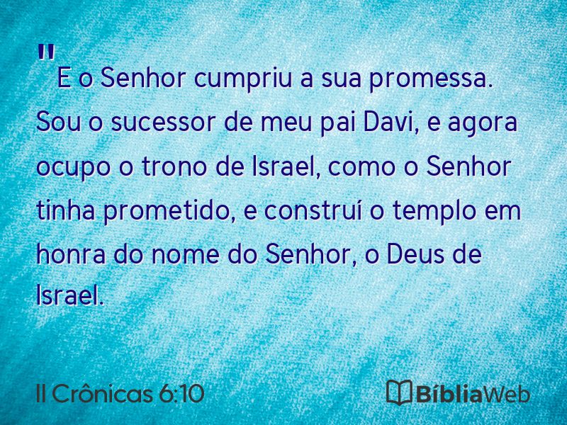 II Crônicas 6:10 em imagem para compartilhar