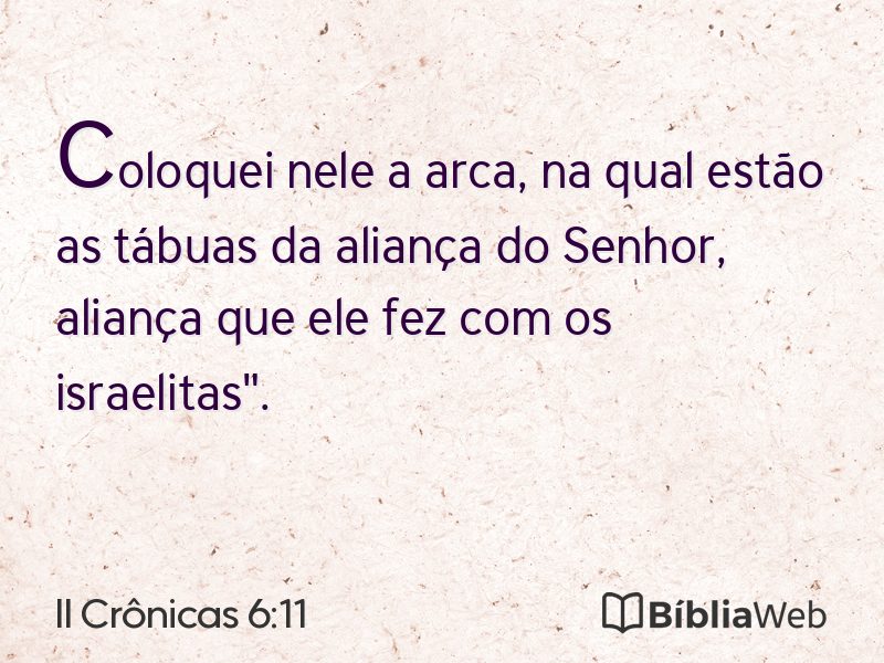 II Crônicas 6:11 em imagem para compartilhar