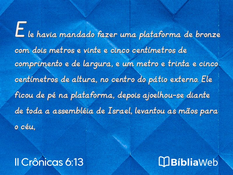 II Crônicas 6:13 em imagem para compartilhar