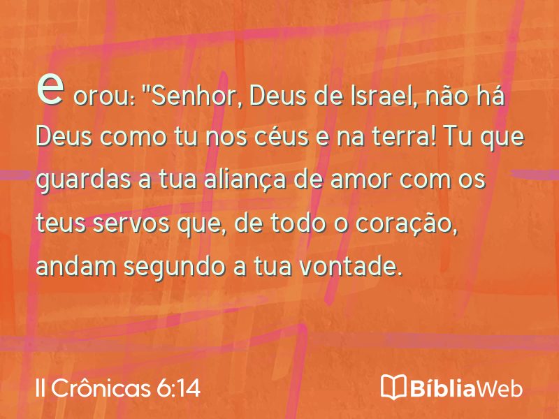 II Crônicas 6:14 em imagem para compartilhar