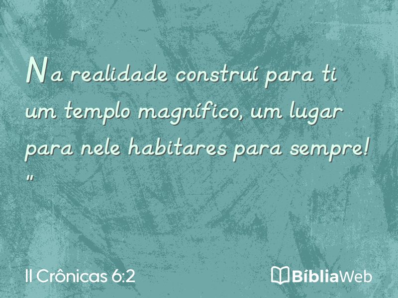 II Crônicas 6:2 em imagem para compartilhar