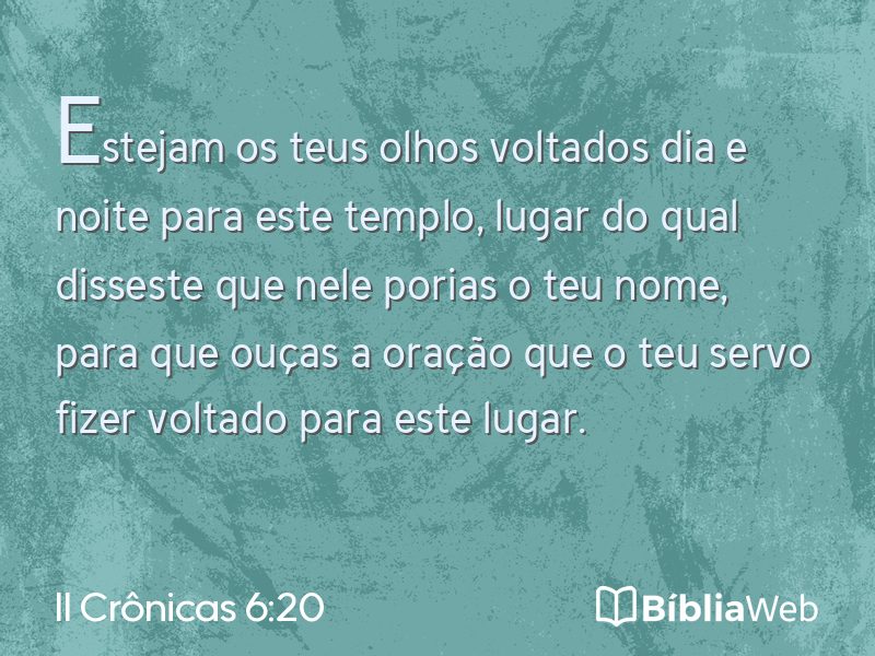 II Crônicas 6:20 em imagem para compartilhar