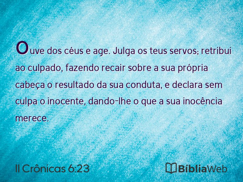 II Crônicas 6:23 em imagem para compartilhar