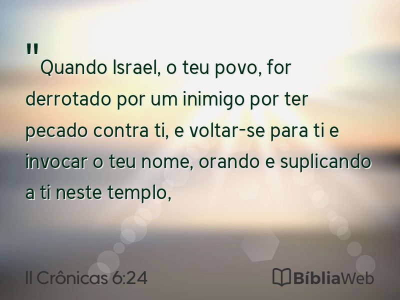 II Crônicas 6:24 em imagem para compartilhar
