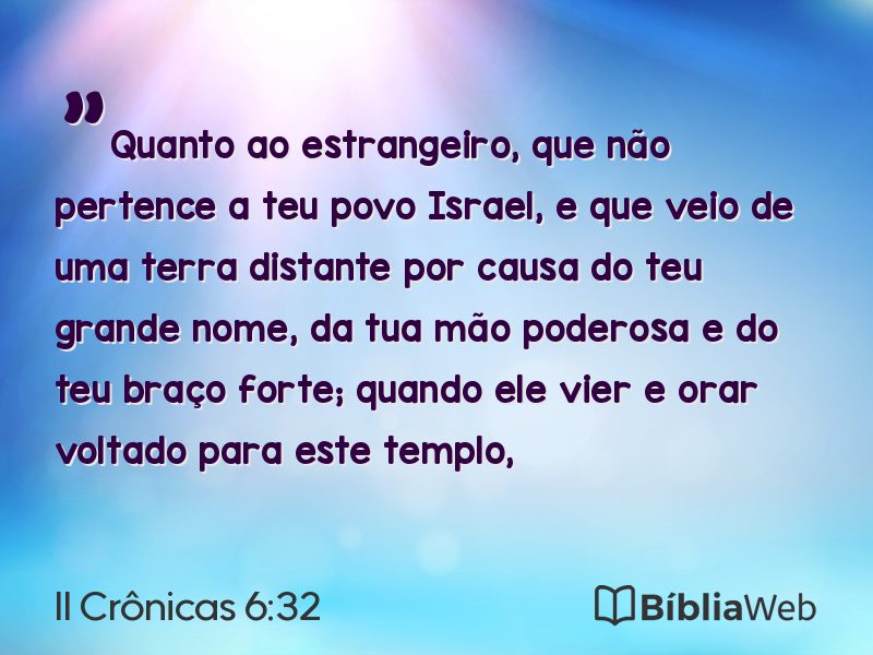 II Crônicas 6:32 em imagem para compartilhar