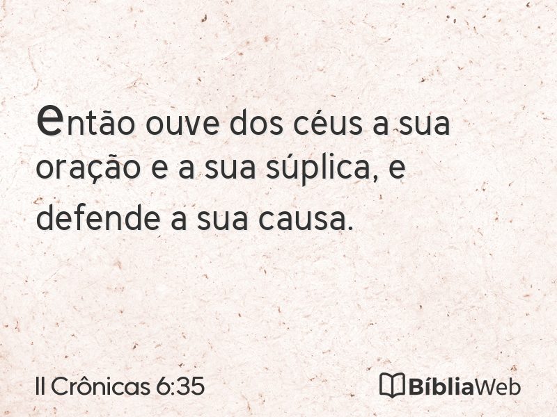 II Crônicas 6:35 em imagem para compartilhar