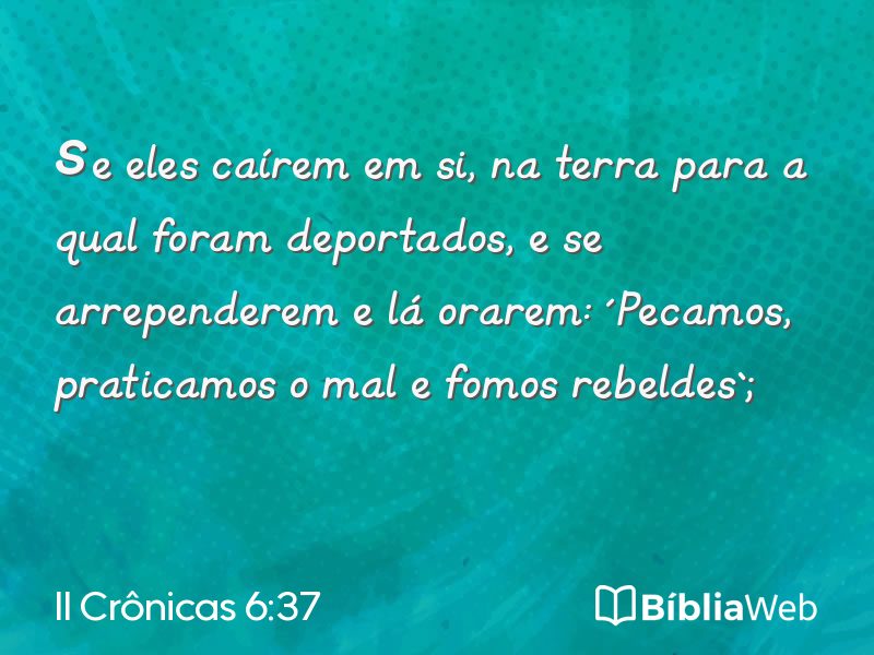 II Crônicas 6:37 em imagem para compartilhar