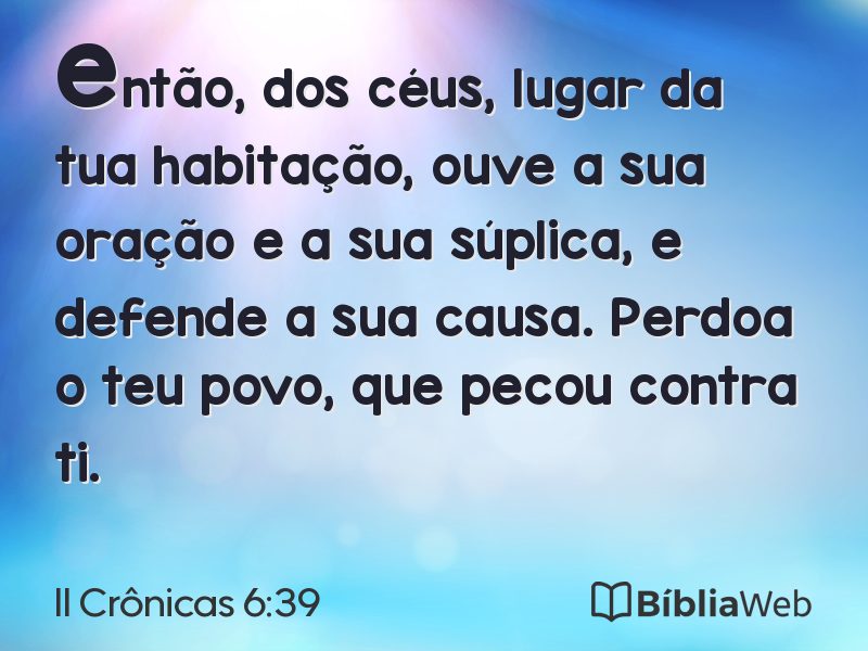 II Crônicas 6:39 em imagem para compartilhar
