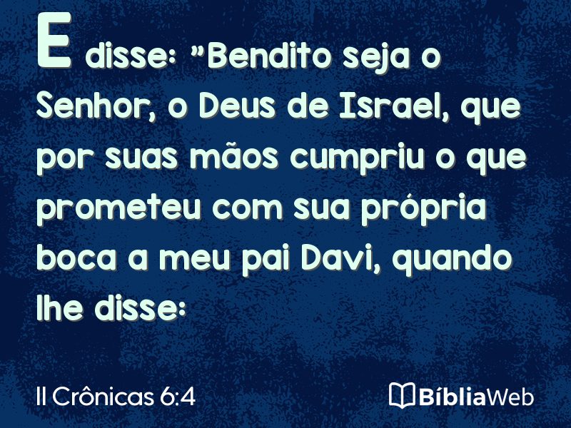 II Crônicas 6:4 em imagem para compartilhar