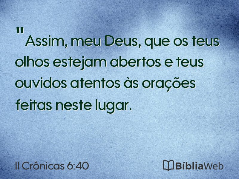 II Crônicas 6:40 em imagem para compartilhar