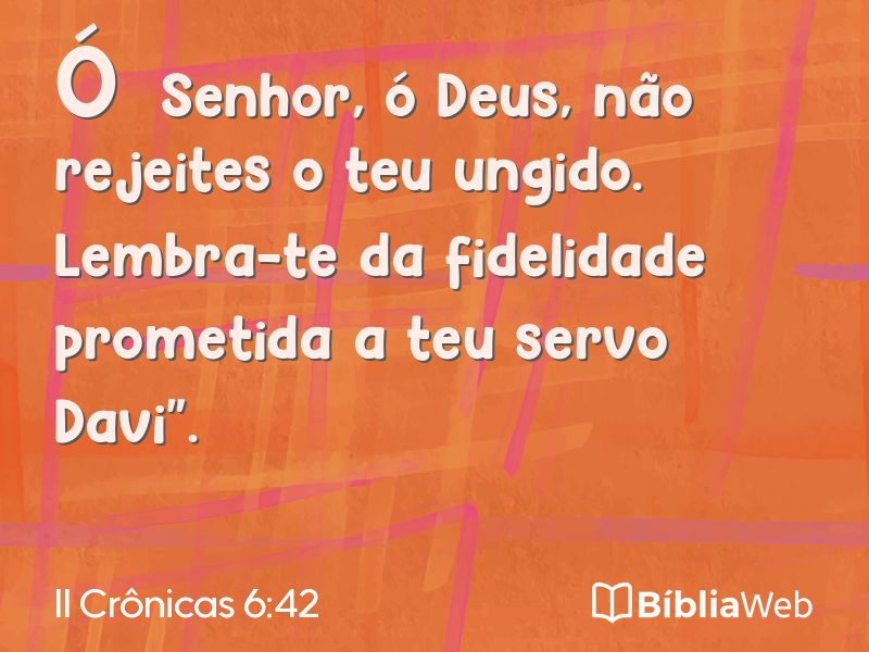 II Crônicas 6:42 em imagem para compartilhar