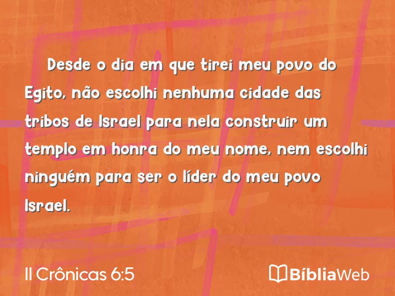 II Crônicas 6:5 em imagem para compartilhar