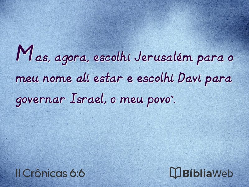 II Crônicas 6:6 em imagem para compartilhar