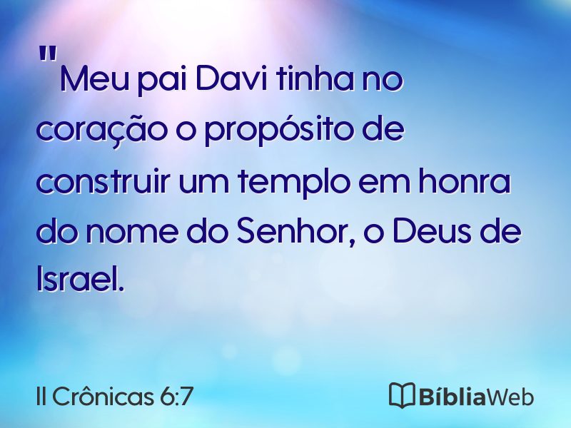II Crônicas 6:7 em imagem para compartilhar