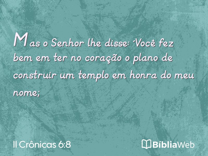 II Crônicas 6:8 em imagem para compartilhar