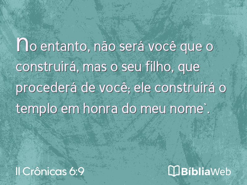 II Crônicas 6:9 em imagem para compartilhar