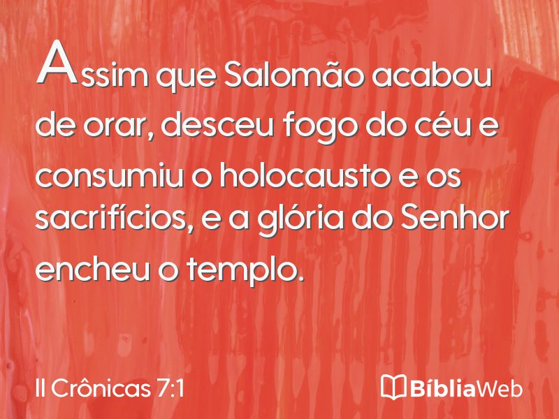 II Crônicas 7:1 em imagem para compartilhar