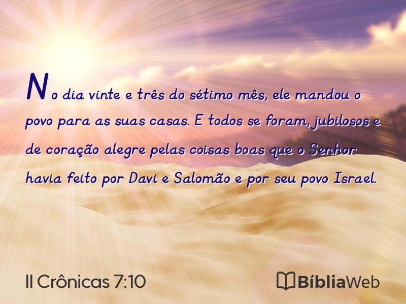 II Crônicas 7:10 em imagem para compartilhar