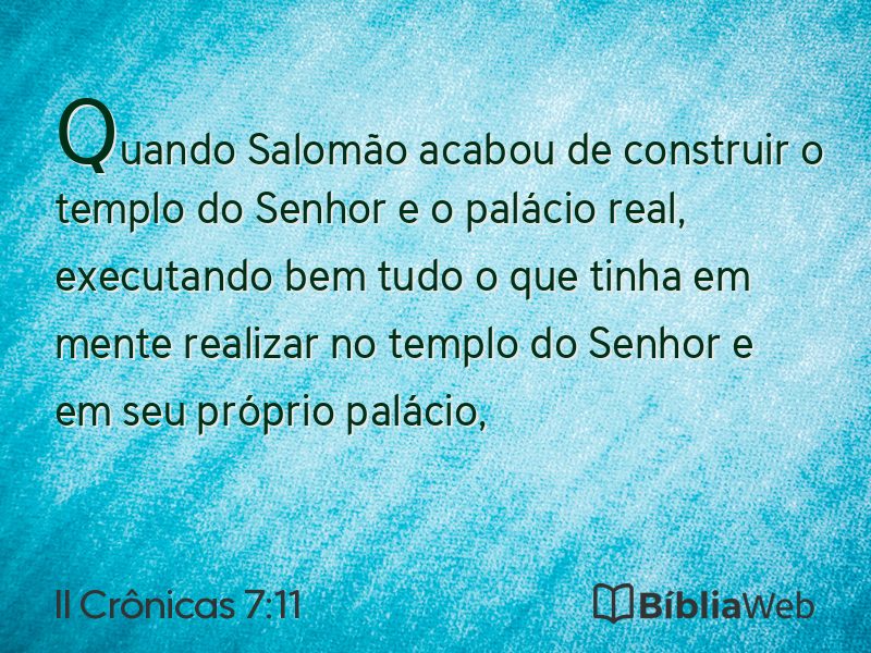 II Crônicas 7:11 em imagem para compartilhar