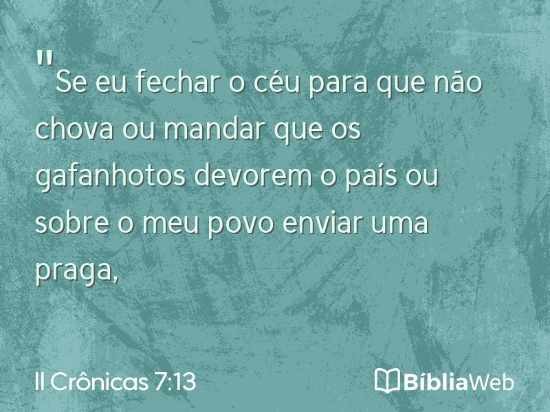 II Crônicas 7:13 em imagem para compartilhar