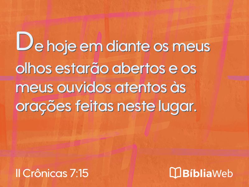 II Crônicas 7:15 em imagem para compartilhar