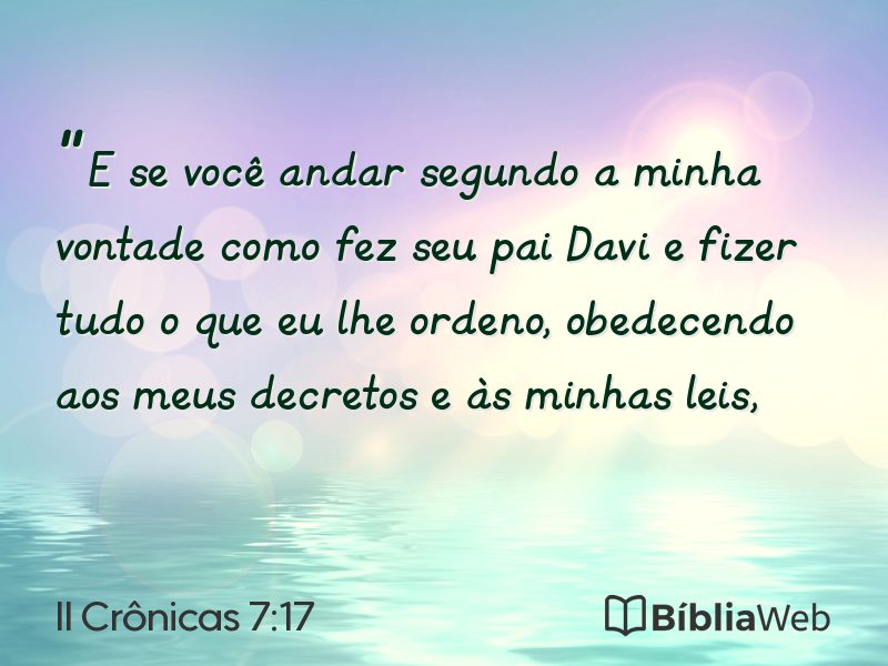 II Crônicas 7:17 em imagem para compartilhar