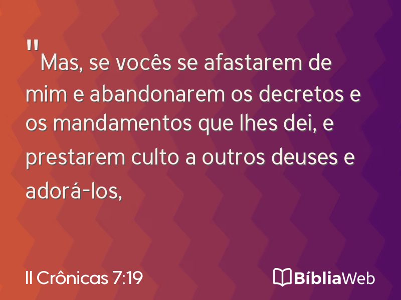 II Crônicas 7:19 em imagem para compartilhar