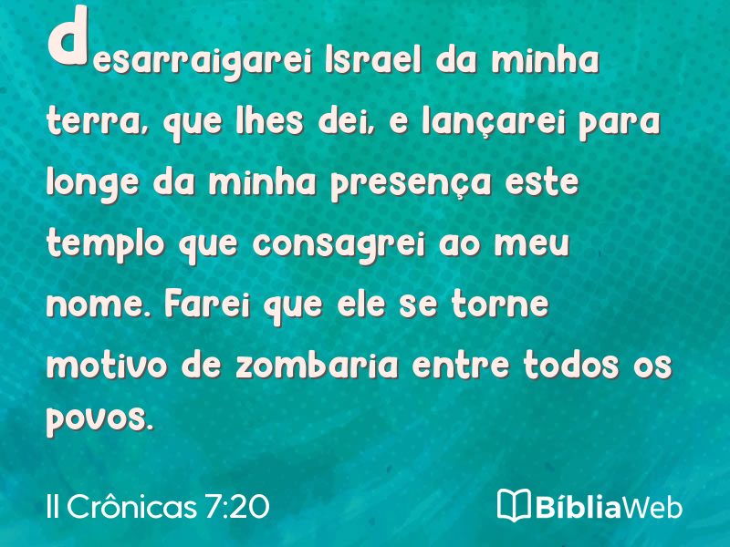 II Crônicas 7:20 em imagem para compartilhar