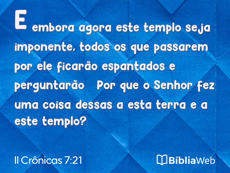 II Crônicas 7:21 em imagem para compartilhar